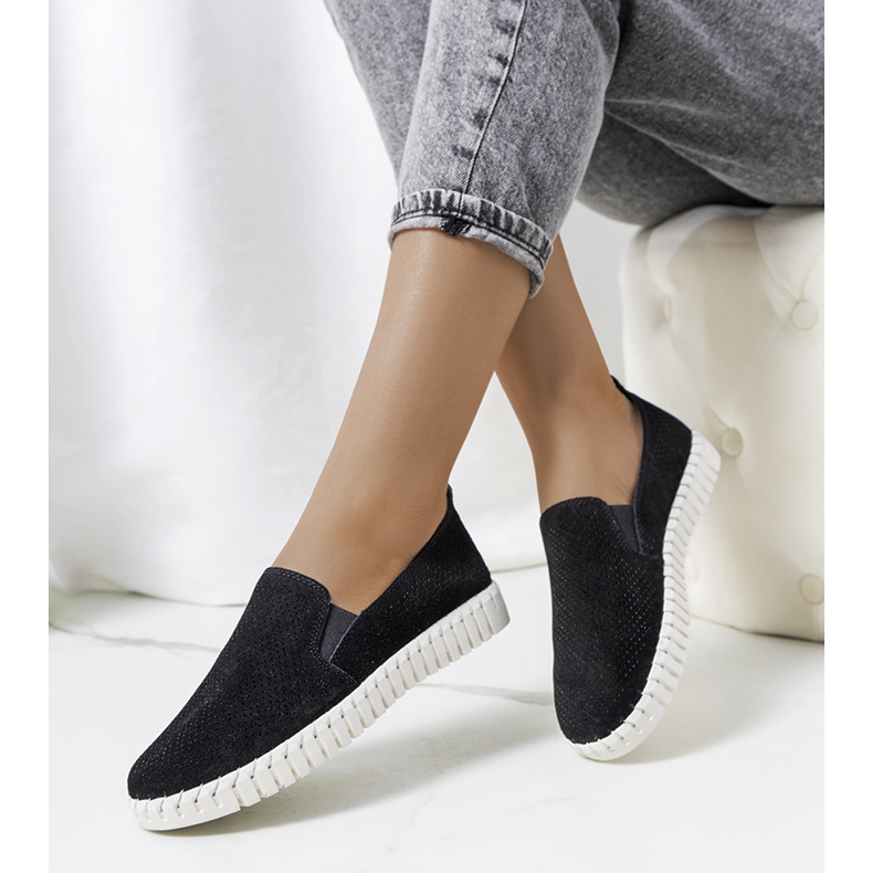 Fekete bőr Madiha tornacipő 1