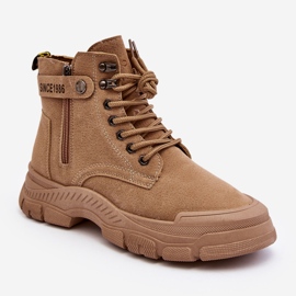 Szigetelt velúr női bokacsizma bézs Jailina 1