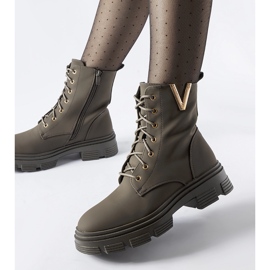 Sötétzöld szigetelt matt Fru bokacsizma 1