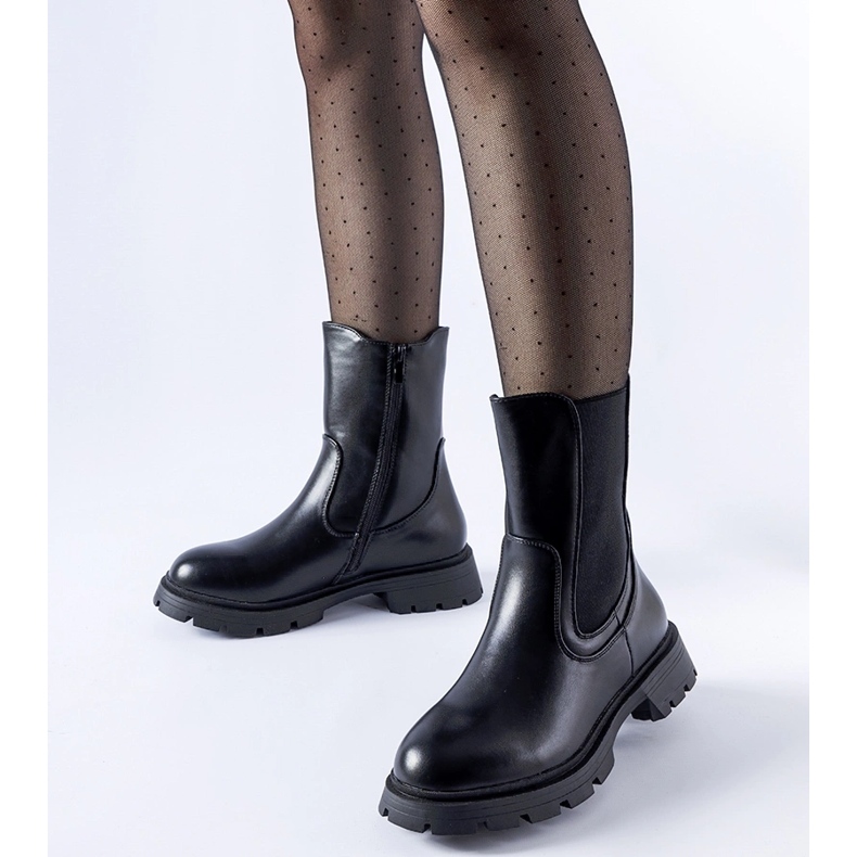 Fekete szigetelt klasszikus Pleasanton bokacsizma 1