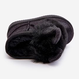 Gyermek fekete hócsizma szőrmével, kopottasokkal 1