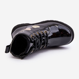 Gyerek lakkbőr bokacsizma díszítéssel, Fekete Adete 1