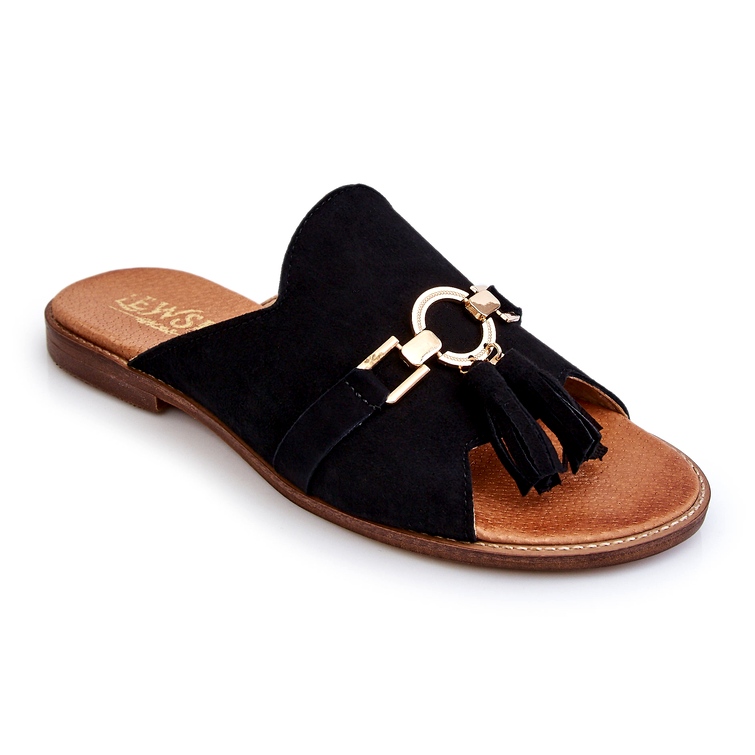 Lewski Shoes Női velúr papucs Leski cipő 3226 fekete 4