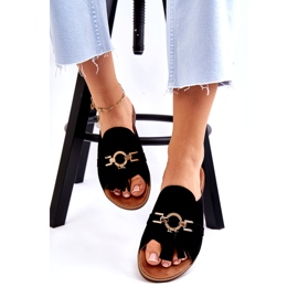 Lewski Shoes Női velúr papucs Leski cipő 3226 fekete 3