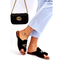 Lewski Shoes Női velúr papucs Leski cipő 3226 fekete 1