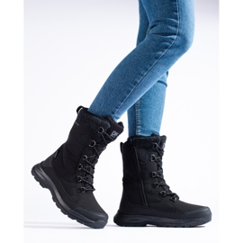 Női fűzős túracipő DK vízálló fekete 1