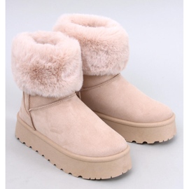 Tayna Beige platform hócsizma bundával bézs 1