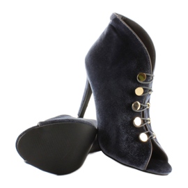 Nyitott orrú bársony pumpák 1129 D. Gray szürke 2