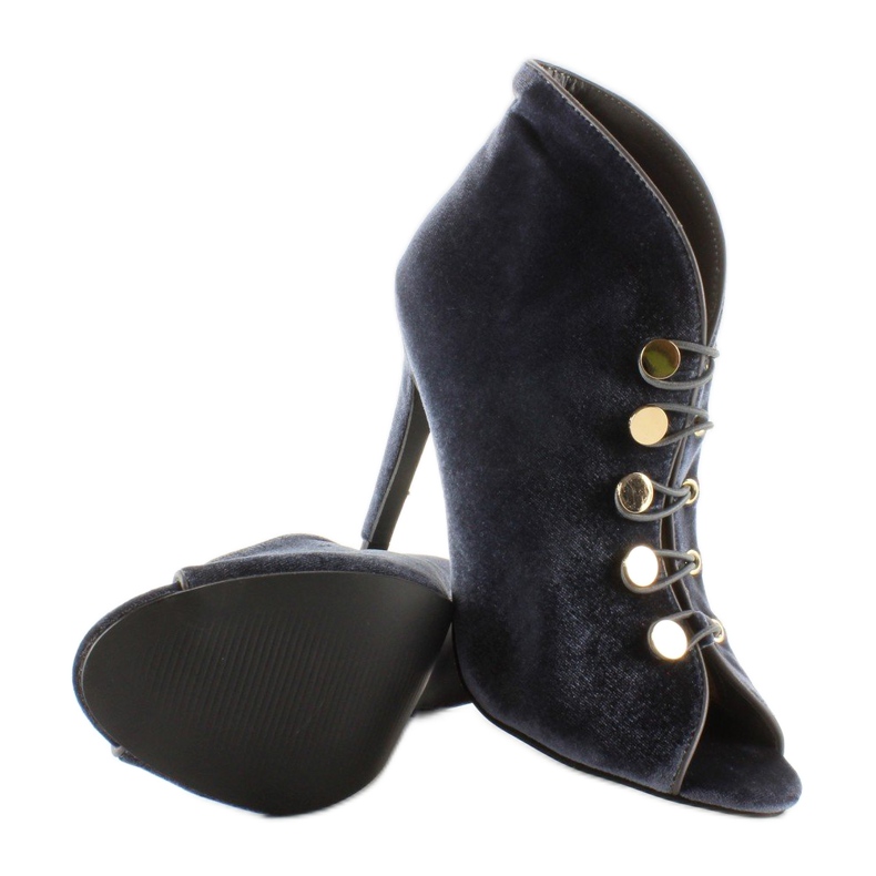 Nyitott orrú bársony pumpák 1129 D. Gray szürke 2