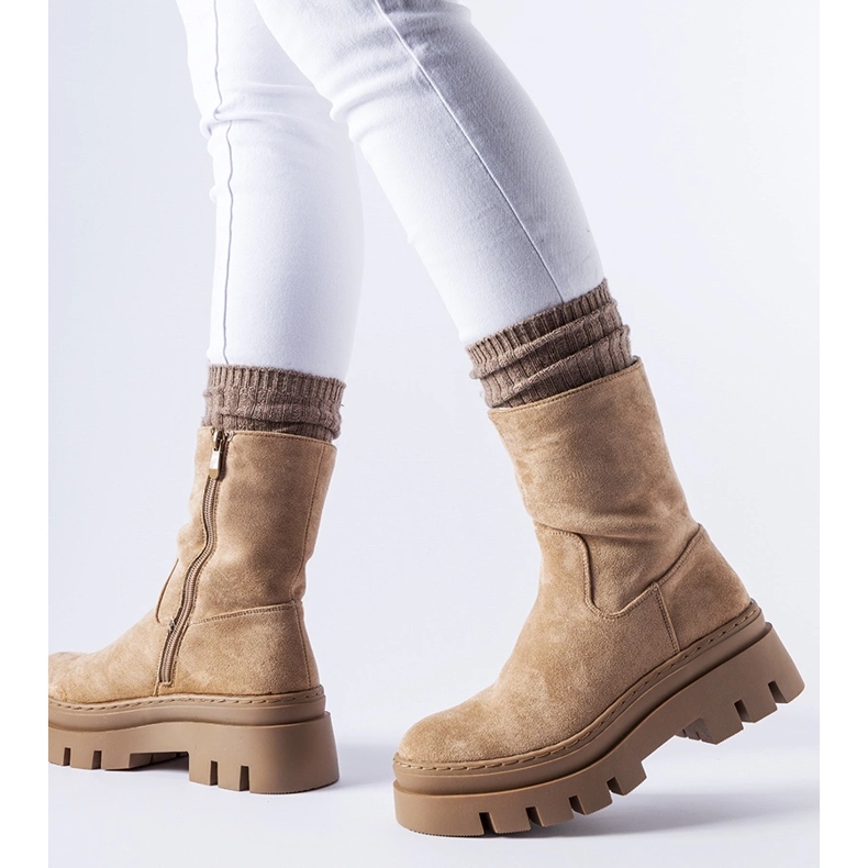 Barna hőszigetelt bokacsizma masszív Umber platformmal 1