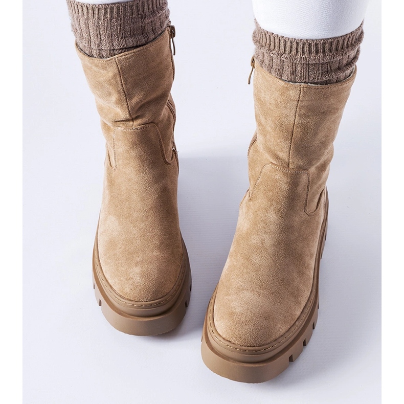 Barna hőszigetelt bokacsizma masszív Umber platformmal 2