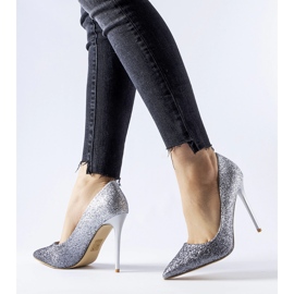 Ezüst csillogó Covo magassarkú 1 Ezüst csillogó Covo magassarkú 1