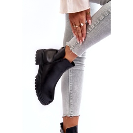 Női csizma öko-bőr szigetelt fekete 2