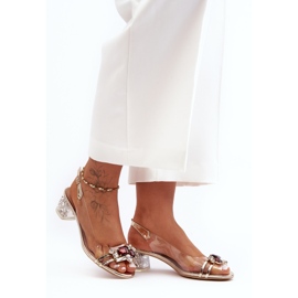 Alacsony sarkú szandál, arany S.Barski MR1037-12 aranysárga 1