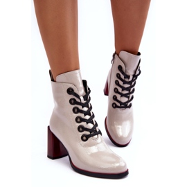 Patent fűzős bokacsizma S.Barski MR870-15 világosszürke 4