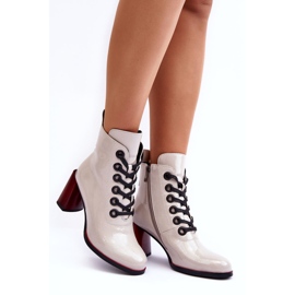 Patent fűzős bokacsizma S.Barski MR870-15 világosszürke 5