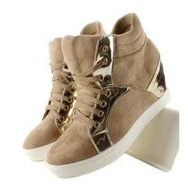 AT-0593-L Khaki velúr tornacipő barna sárga 2