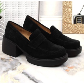 Filippo W DP4685/23 bőr magassarkú mokaszinok fekete 2