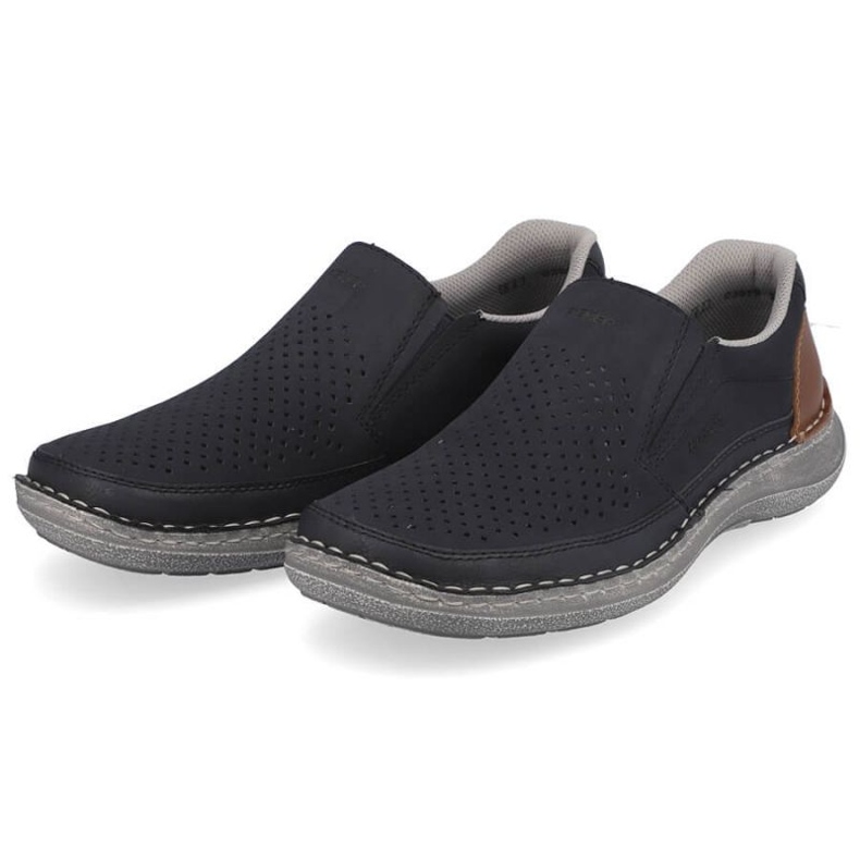 Kényelmes Rieker M RKR579 áttört cipő, sötétkék 2