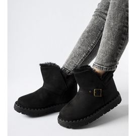 Fekete szigetelt hócsizma Monal kivágással 1 Fekete szigetelt hócsizma Monal kivágással 1