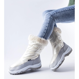 Gyöngyszürke Tronzano hőszigetelt hócsizma fehér 1