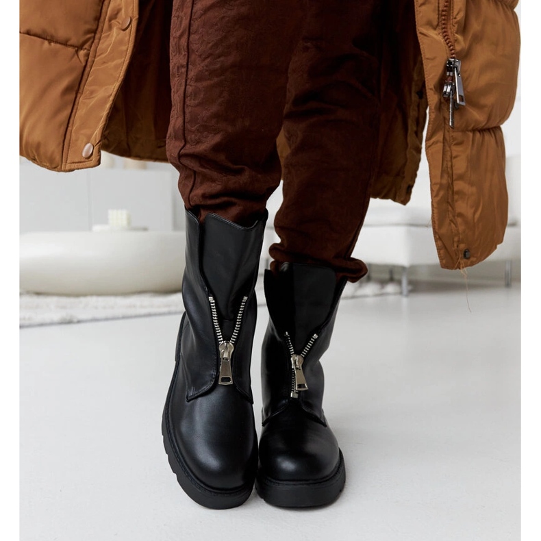 Fekete szigetelt bokacsizma Oakdale cipzárral 1