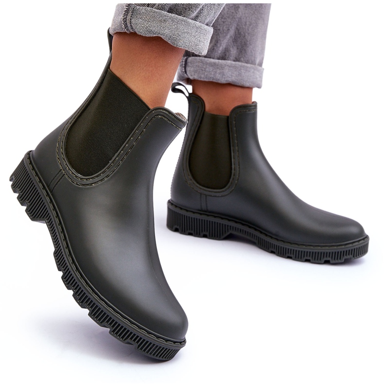 Női csúszás -zöld matt galoshes 4