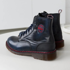 Sötétkék természetes bőr cipő Lee Cooper LCJP-20-01-014 1