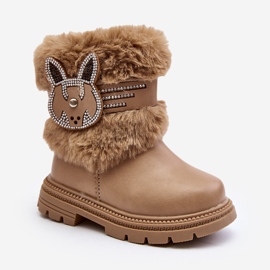 Bézs Lunami gyerek hócsizma szőrmével 1 Bézs Lunami gyerek hócsizma szőrmével 1