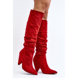 Női velúr csizma Lu Boo Red piros 1