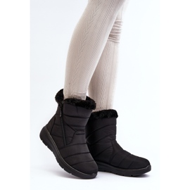 Fekete Zeuna női cipzáras hócsizma szőrmével 2