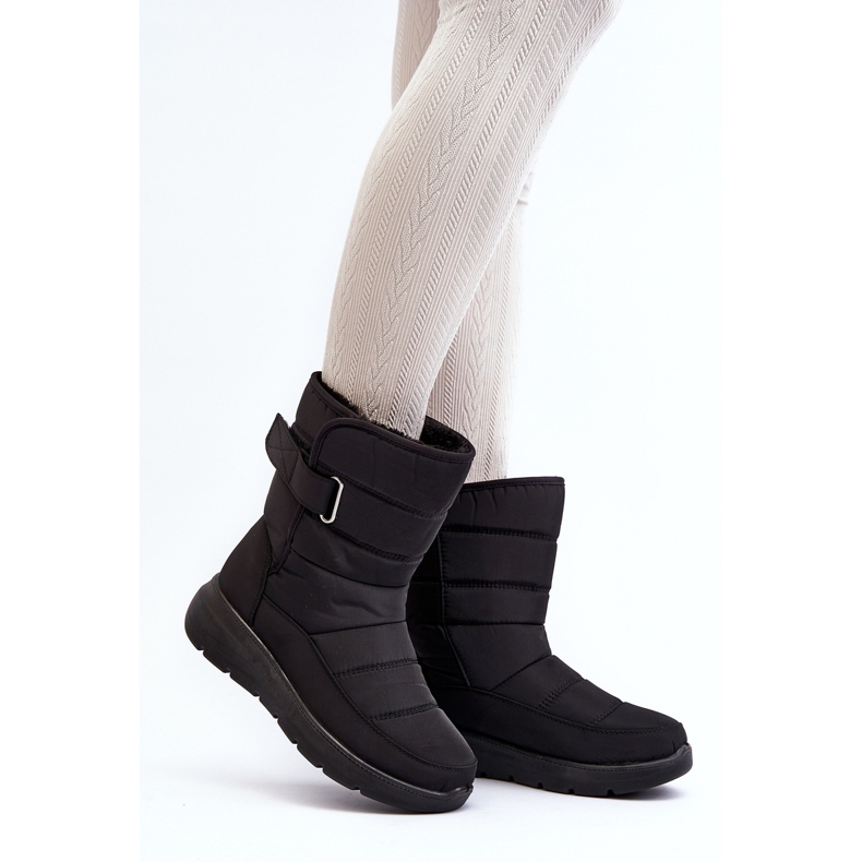 Női tépőzáras szigetelt hócsizma fekete Jawora 2