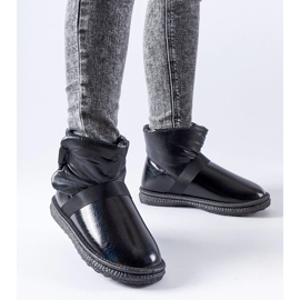 Fekete fényes Delaune rövid hócsizma 1