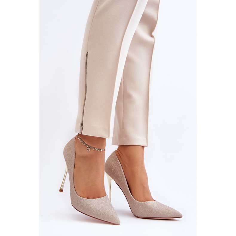 Tiberon's Gold Glitter magassarkú aranysárga 2