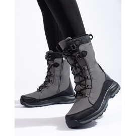 Női fűzős túracipő DK vízálló szürke 1