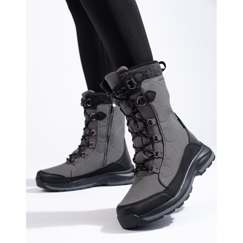 Női fűzős túracipő DK vízálló szürke 1