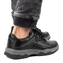 Olivier Férfi alkalmi bőrcipő 842MA fekete 2