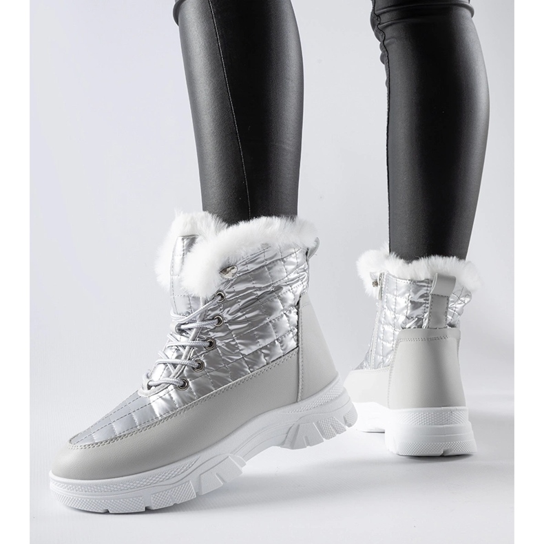 Ezüst szigetelt hócsizma a Dwayn platformon 1