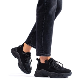 Fekete női tornacipők a Shelovet platformon 2