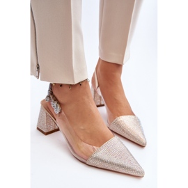 Elegáns hegyes orrú szivattyúk D&amp;A MR91292-1 arany aranysárga 1