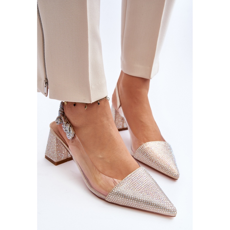 Elegáns hegyes orrú szivattyúk D&amp;A MR91292-1 arany aranysárga 1