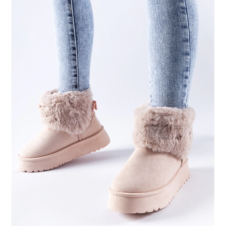 Rózsaszín hócsizma Adelfia szőrmével díszítve 1