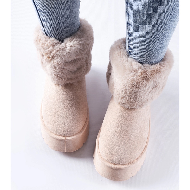 Rózsaszín hócsizma Adelfia szőrmével díszítve 2