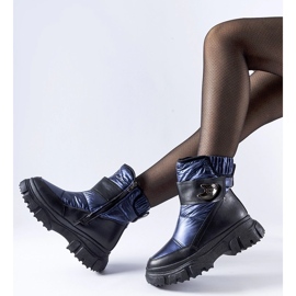 Sötétkék és fekete Mejia hőszigetelt hócsizma 1