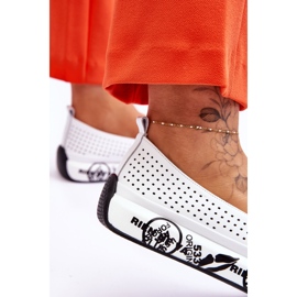 S.Barski Bőr áttört bebújós tornacipő Fehér Gedra 4