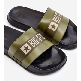 Férfi klasszikus flip-Flops Big Star LL174458 Khaki zöld 1