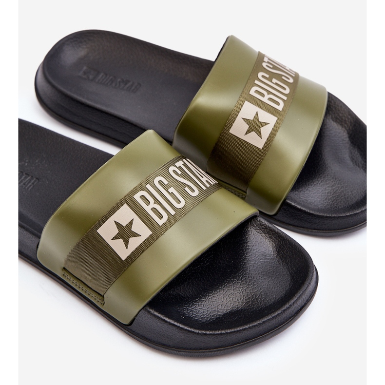 Férfi klasszikus flip-Flops Big Star LL174458 Khaki zöld 1