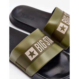 Férfi klasszikus flip-Flops Big Star LL174458 Khaki zöld 2