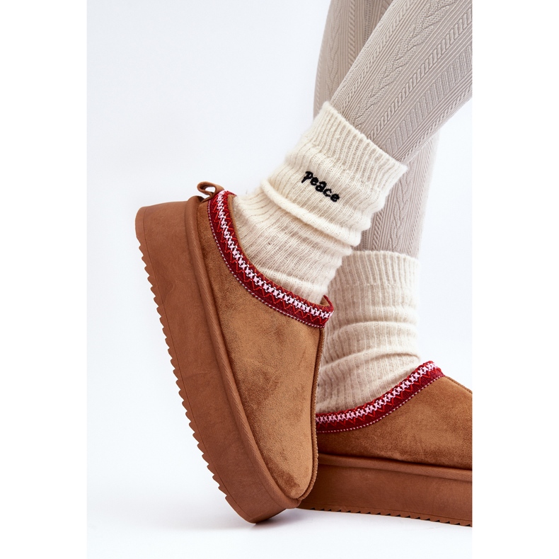 Barna Sylva papucs vastag talppal Eco velúrból 2