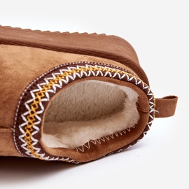 Eco-velúr Camel Sylva vastag talpú papucs barna 1